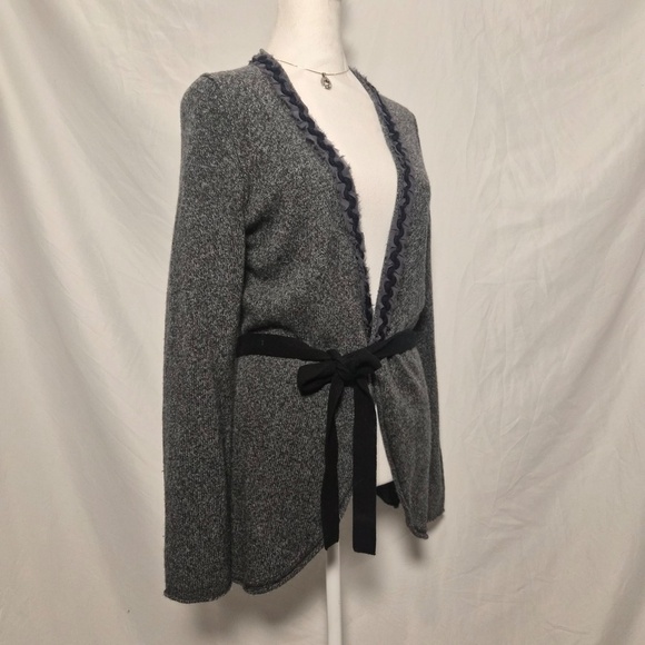 Banana Republic Gray Tulle Whimsigoth Cottagecore Horror Protag Babydoll Cardi M - Picture 3 of 13